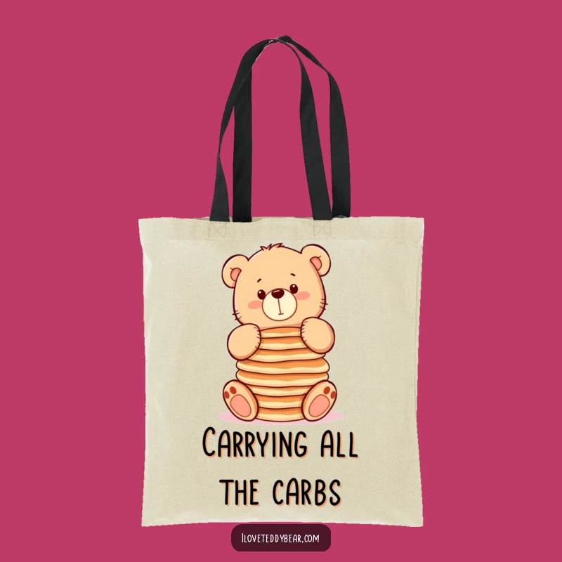 Funny Pancake Bear Tote Bag: Carry Your Breakfast Fun