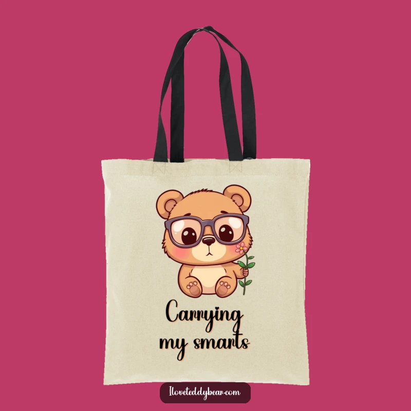 Funny Bear Glasses Flower Surprise Tote Bag - Carry Your Wonder Gift