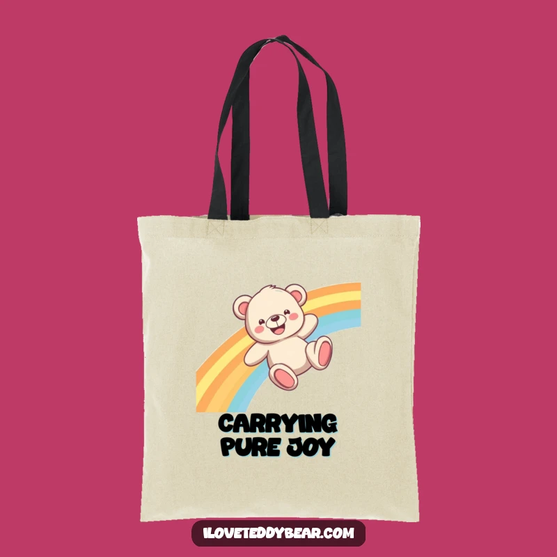 Funny Teddy Bear Rainbow Slide Tote Bag: Carry Joy Everywhere!