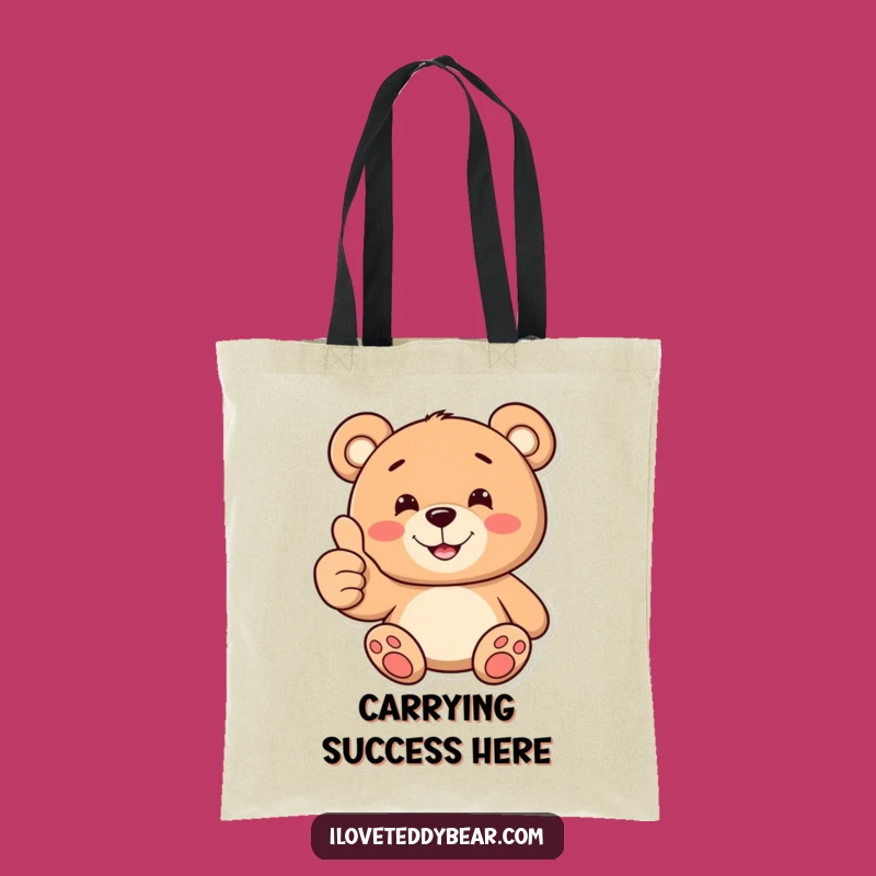 Funny Teddy Bear Thumbs Up Tote Bag: Carry Your Positivity