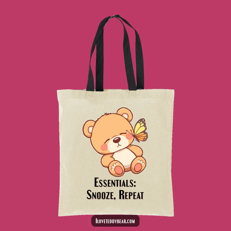 Funny Teddy Bear & Butterfly Tote Bag - Stylish & Humorous Gift for Everyday