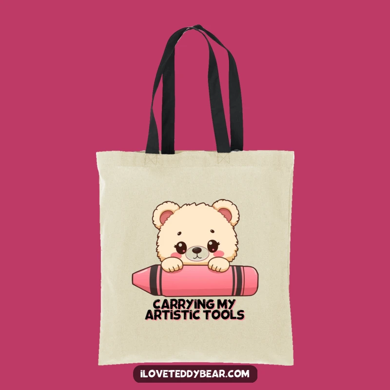 Funny Bear Crayon Peek Tote Bag - Stylish and Humorous Art Accessory