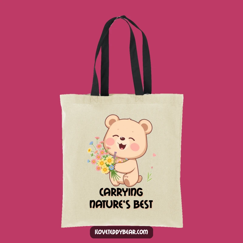 Funny Giggling Bear Tote Bag: Carry Your Blooms and Laughter, Perfect Gift