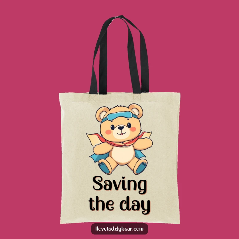 Funny Superhero Teddy Bear Tote Bag - Carry Your Heroism!