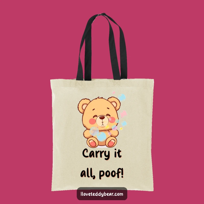 Funny Teddy Bear Bubble Tote Bag: Carry Your Day with Cheer