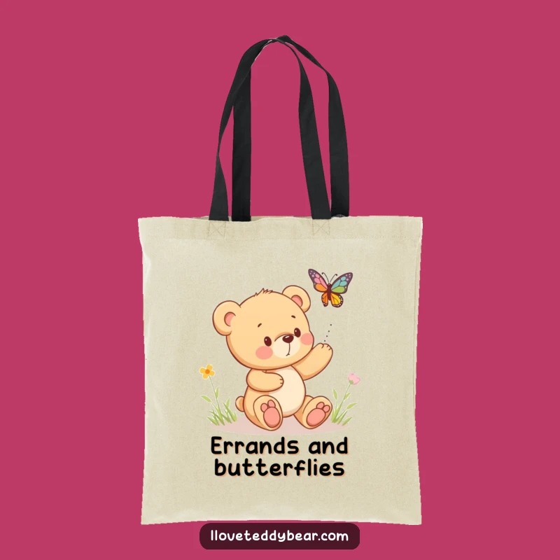 Funny Teddy Bear Butterfly Tote Bag: Carry Your Whimsy and Joy, Perfect Gift