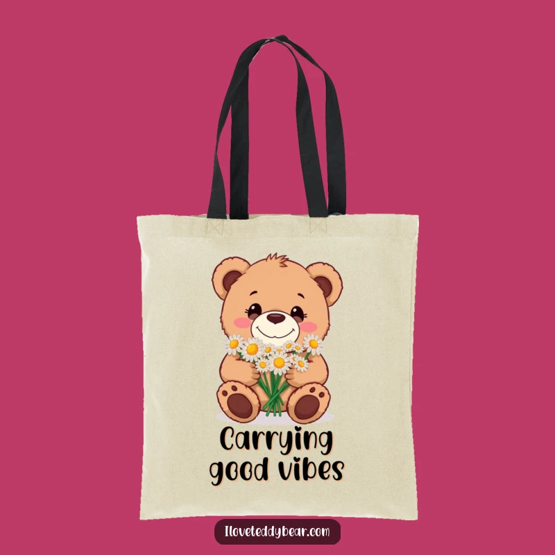 Funny Teddy Bear Daisy Bouquet Tote Bag: Carry Your Cheer - Ideal Thoughtful Gift