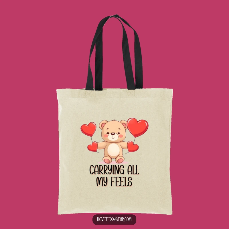 Funny Teddy Bear Juggling Hearts Tote Bag: Carry Your Essentials with a Smile!