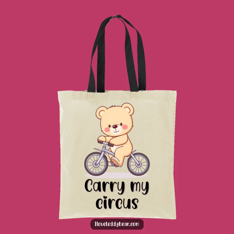 Funny Teddy Bear Unicycle Wobble Tote Bag - Quirky & Practical Gift
