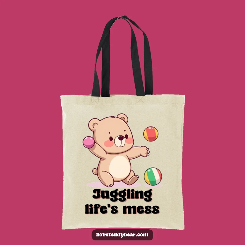 Funny Bear Juggling Tote Bag, Carry Your Day with Humorous Flair - A Gift