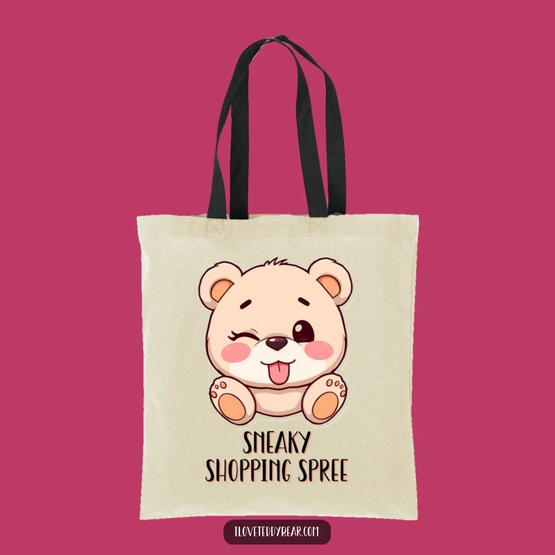 Funny Teddy Bear Winking Tote Bag: Carry Your Cheeky Style