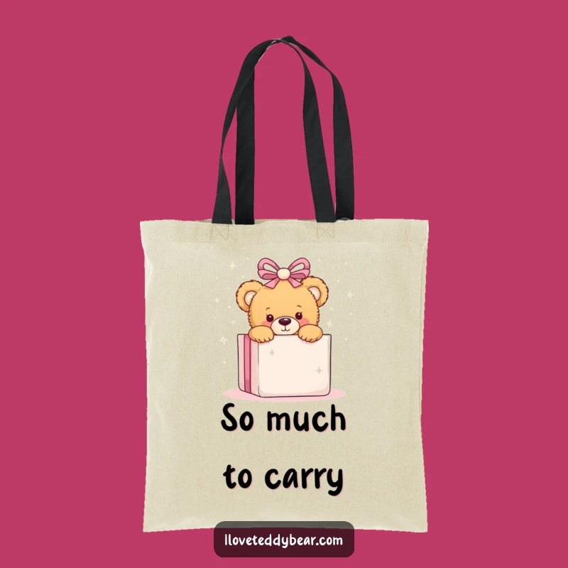 Funny Teddy Bear Peeking Tote Bag - Stylish & Playful Gift Accessory